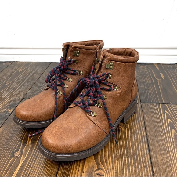 torrid Shoes - Torrid Tan Lace Up Combat Boots Size 11.5 WIDE